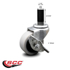 Service Caster 2 Inch Thermoplastic Rubber Wheel 1-1/8 Inch Expanding Stem Caster with Brake SCC-EX05S210-TPRS-SLB-118